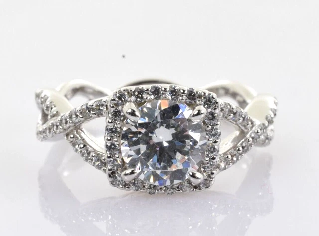 QVC Diamonique CZ Ring in Sterling Silver Size 8 QVC Diamonique CZ Ring in Sterling Silver Size 8