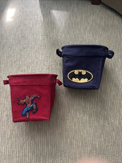 Pottery Barn Kids Spiderman and Batman Canvas Storage Bins Pottery Barn Kids Spiderman and Batman Canvas Storage Bins