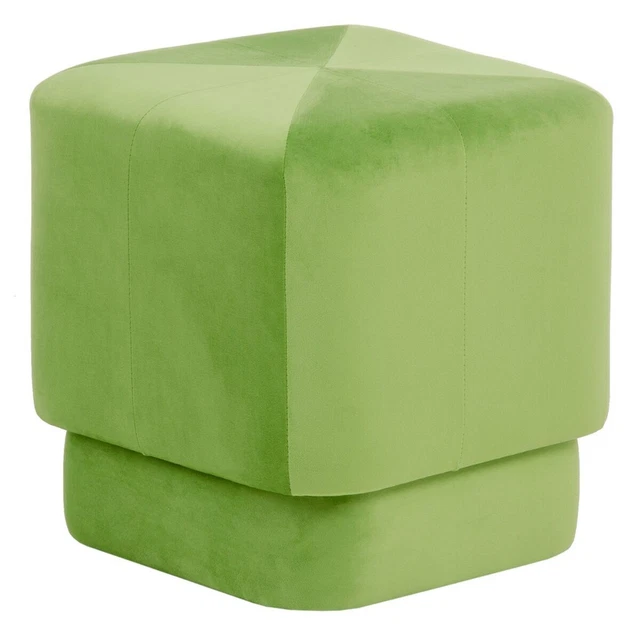 Puff Tessuti Sintetici Legno 40x40x40cm Verde