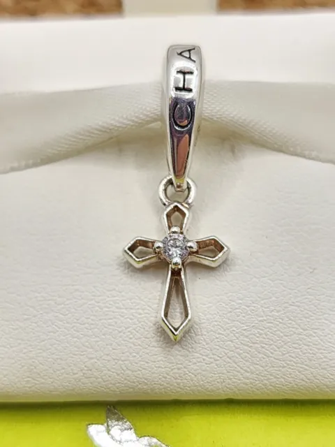 NEW Authentic Cross Swarovski Crystal Dangle Charm 925 Sterling Silver