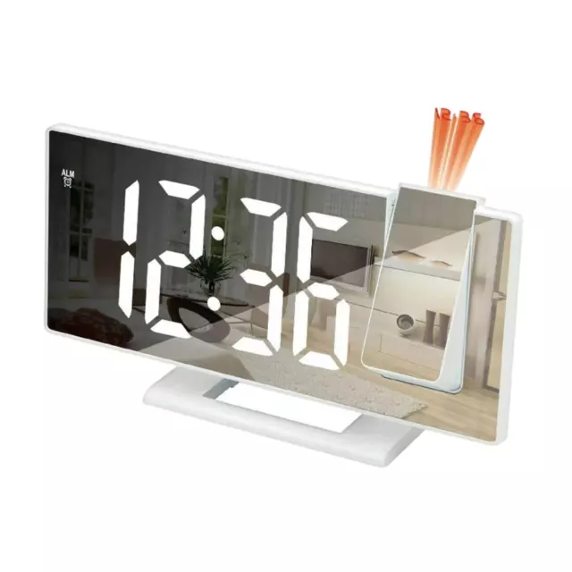 Réveil à projection LED avec projection sur mur de plafond Luminosité à 3