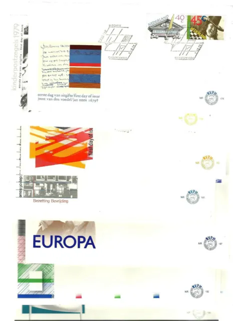 Enveloppes Premier Jour Fdc Nvph Pays-Bas Nr.178 À 198 Regardez Scans