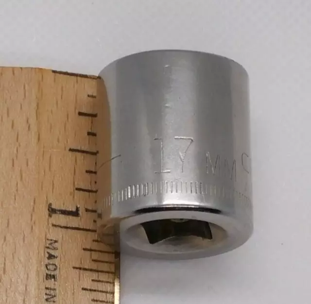 Craftsman 3/8" Drive 17MM 6 Point Shallow Socket Metric G 43548 USA NOS