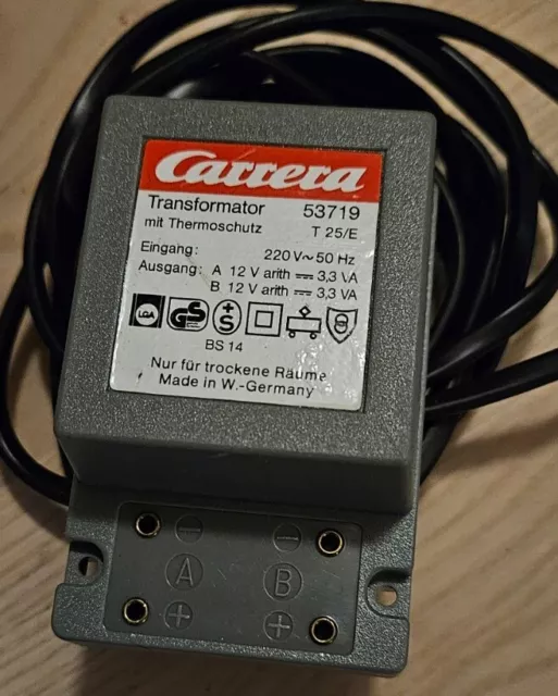 Carrera Servo 140 Trafo Transformator 220V-7VA 53719 für Bahn oder Flutlichter