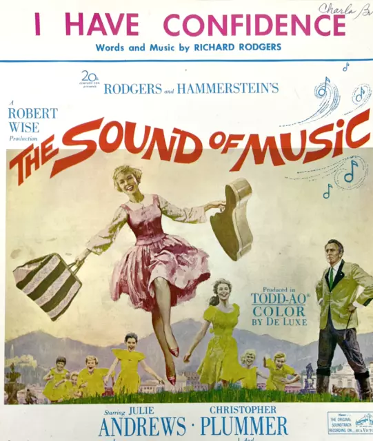 C.1965 I Have Confidence The Sound Of Music Vintage Sheet Music Julie Andrews