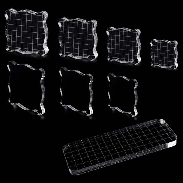 Acrylic Clear Stamping Block Grid and Grip Scrapbook Craft Making Essential Tool