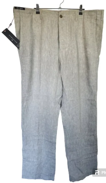 Blue Harbour Men's Pure Linen Grey Pants Trousers - Size W42x L33 - Brand New