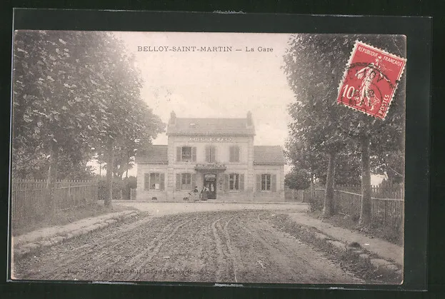 CPA Belloy-Saint-Martin, La Gare, La Gare 1910