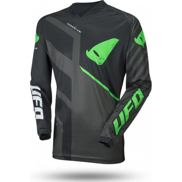 Ufo Maglia Moto Cross Vanadium- Nero Verde Offroad Fuoristrada Taglia L