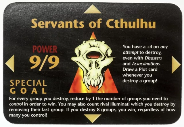 Servants of Cthulhu - Faction Card - INWO Illuminati Order Collectable 1995 OOP