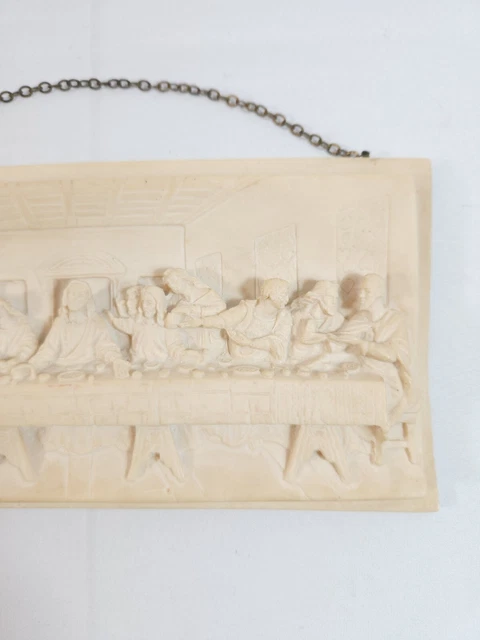 VINTAGE CARVED RESIN The Last Supper 3D Wall Hanging Plaque $29.99 ...