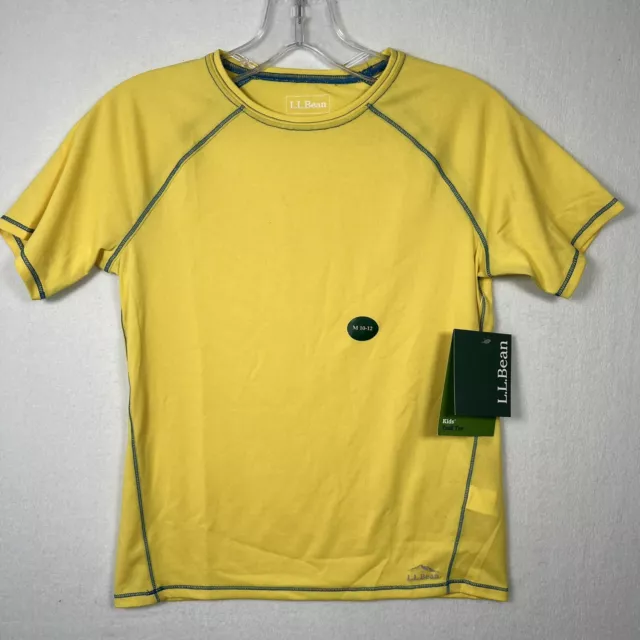 L.L.Bean Kids’ Trail Tee Size 10-12 YM Youth Medium Yellow Short Sleeve Shirt  Q