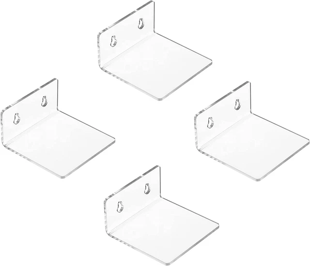Acrylic Small Adhesive Wall Display Shelves Mini Floating Decor Living Room NEW 3