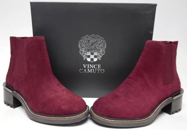 Vince Camuto Kelivena Sz US 7.5 M Femmes Daim Croco Bottes Chelsea Tiré Brique