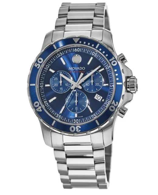 New Movado Series 800 Blue Chronograph Dial Men's Watch 2600141