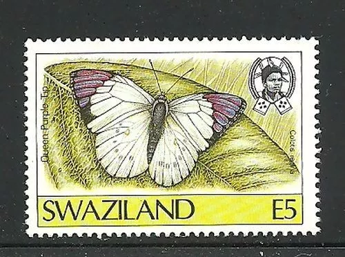 Album Treasures Swaziland  Scott # 517  5e Butterfly Queen Purple Lip MH