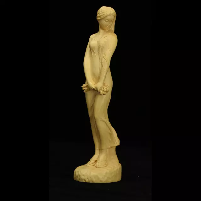 Boxwood Carving Ornaments Characters Sexy Beauty Car Ornaments Crafts Home Decor
