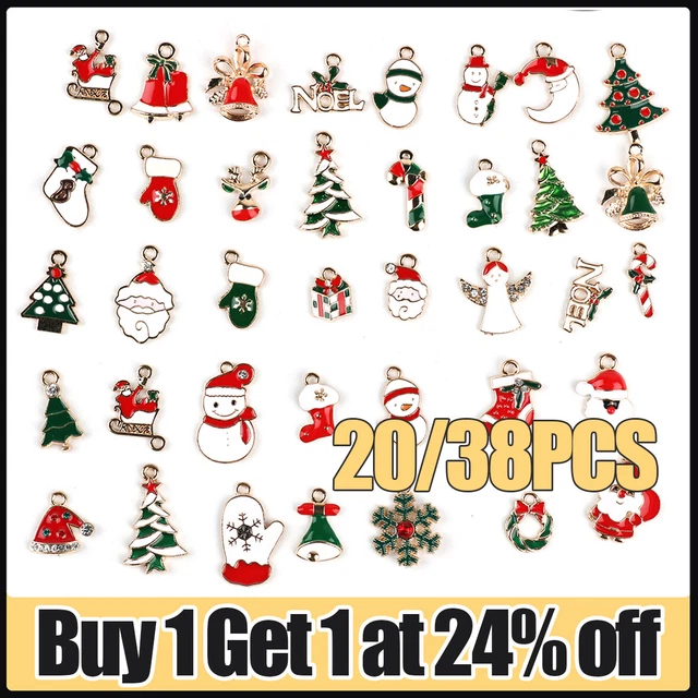 24/38PCS Christmas Enamel Charms Pendants Jewellery Earrings Making Bracelets UK