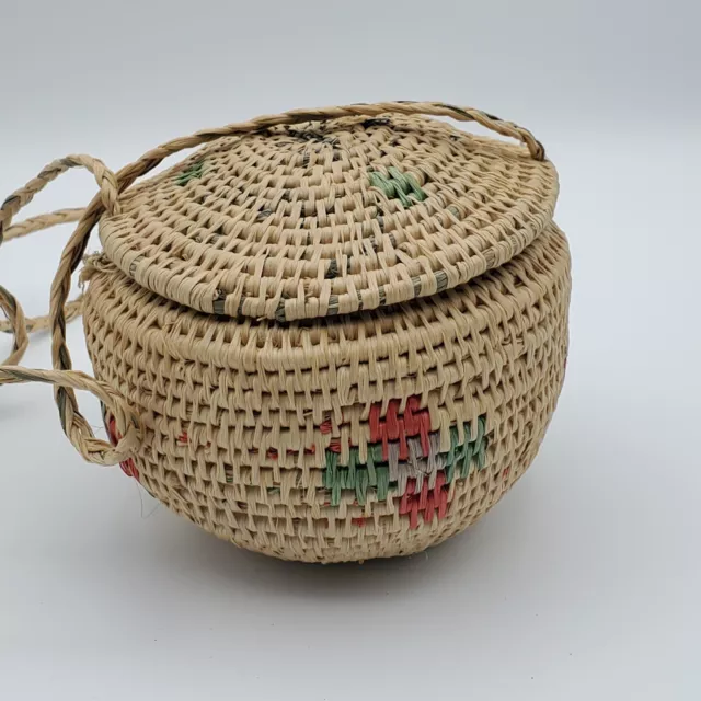Wounaan Embera Classic Design Hanging Basket Chunga Fiber-Panama