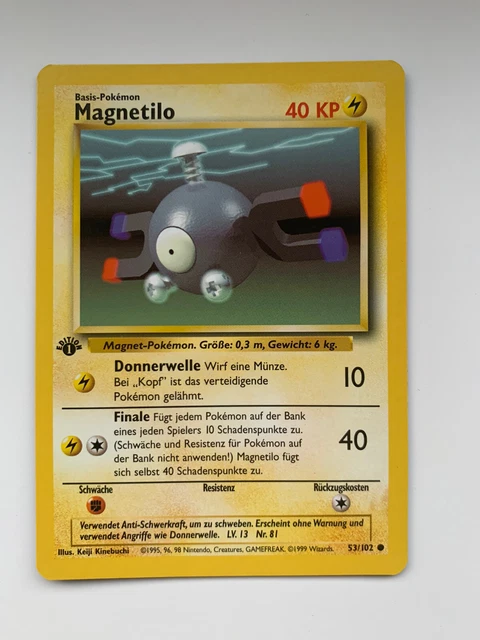 Magnetilo 1st Edition Near Mint Base Set Common Pokemon Karte TCG Deutsch 53/102