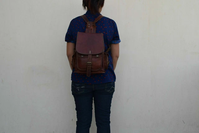 Vintage Sac à Dos Cuir Sac Bandoulière Femmes Sacs à Main Petit 12