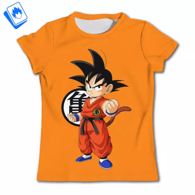 T-Shirt Cartoon maniche corte da Uomo Dragon Ball Z Kid Goku Bambino