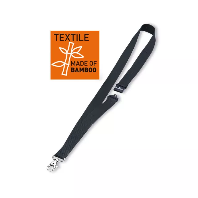 8229/01 Durable Badge Reel Plus Textile Necklace Retractable Black [Pack 10]