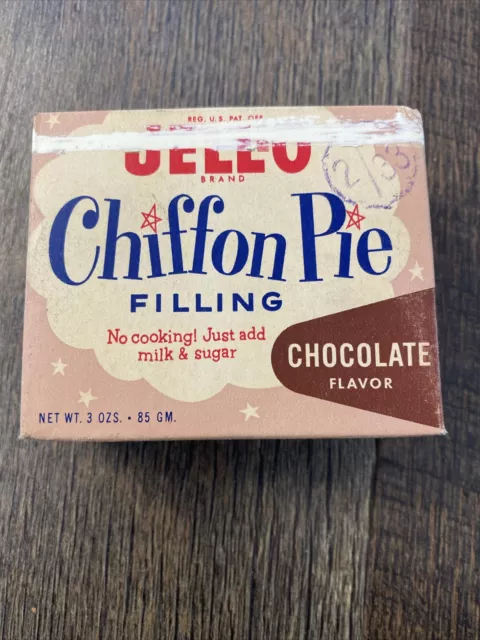 Vintage 1950’s Jello Chiffon Pie Pudding Filling Chocolate Flavor NOS Display