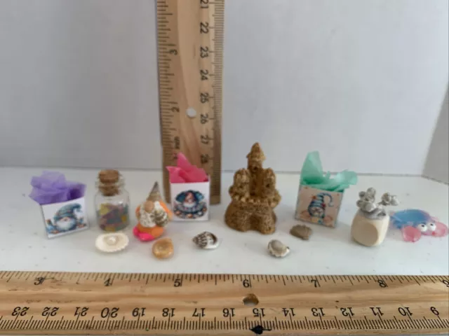 Dollhouse Miniature 1:12 Nautical Beach Theme Garden Gnome Lot Gift Bag