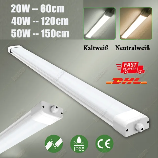 120/150cm LED Feuchtraumleuchte Wannenleuchte Keller Werkstatt inkl. Röhre Lampe