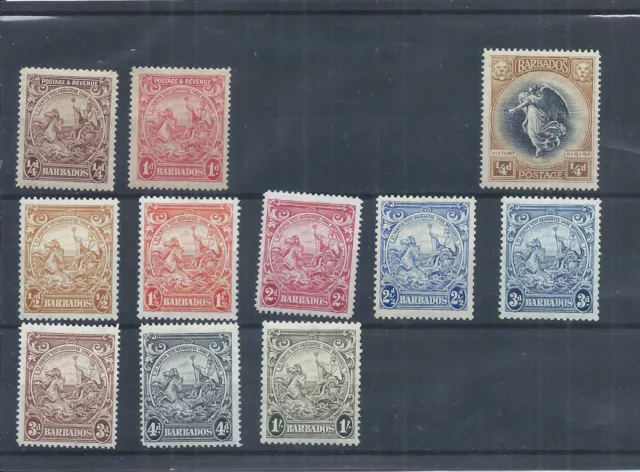 Barbados stamps.  Mainly 1938 MH lot - plus a few earlier.  (AJ057)