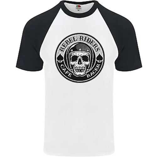Maglietta da baseball Rebel Cafe Racer Biker moto da uomo S/S