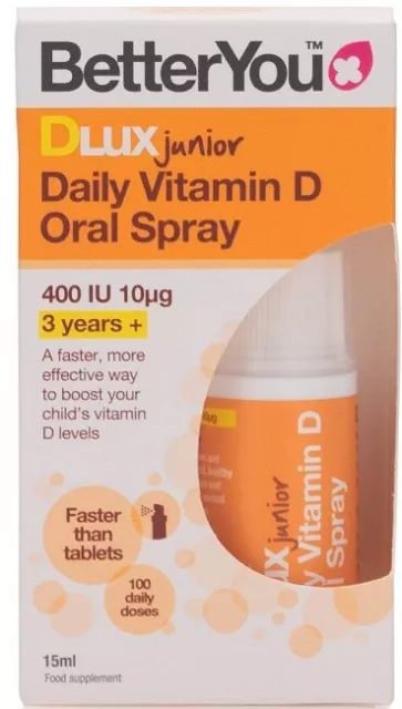 BetterYou DLux 400 IU Junior Daily Oral Spray Boosts Child Vitamin D Level 15ml