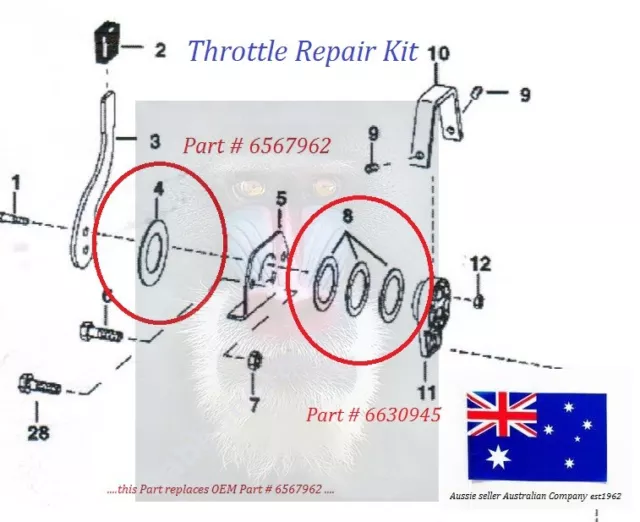 fits Bobcat Throttle Accelerator repair Kit 6567962 6630945 S175 S185 S205 S220