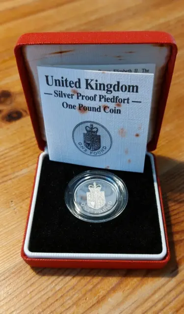 1988 - Silver Proof Piedfort - One Pound Coin - Crowned Royal Shield of Arms