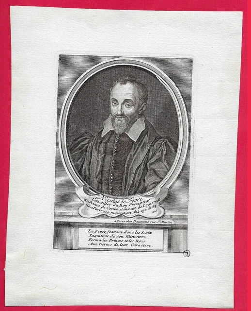 GA31-GRAVURE-17e-NICOLAS LE FÉVRE-PHILOLOGUE-PARIS-(1544-1612)-DAUMONT