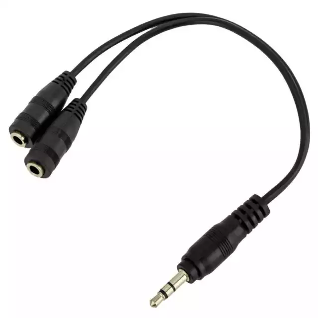 Cable Ladron de Mini Jack Macho a 2 Hembras Duplicador Canal Estereo Casco #1 2