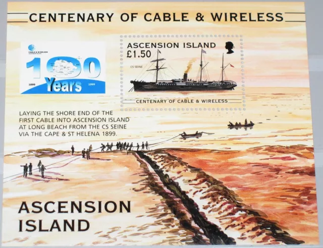 ASCENSION 1999 Block 39 S/S 749 Cable & Wireless Company Ships Schiffe MNH