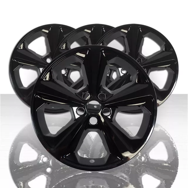 4 BLACK 17" Wheel Skins Hub Caps Covers for 2013-2016 Ford Escape SE Alloy Rim