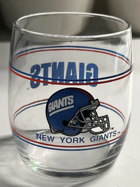 Vintage New York Giants Drinking Glass-NFL Licensed-Round Bottom