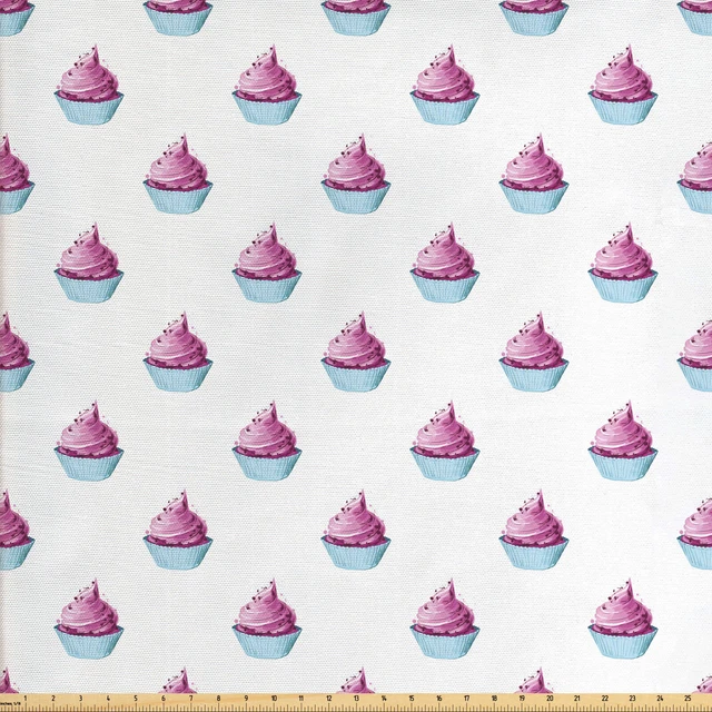 Azul y rosa Tejido por Metros postre de la magdalena