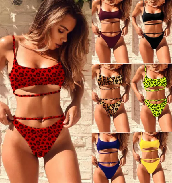 Women's High Waist Bikini Set Push up Swimwear Brazilian Beach Bathing Swimsuit