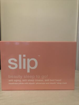 SLIP Beauty Sleep To Go! Travel Size Pillow with Slipsilk Case Eye Mask Pink