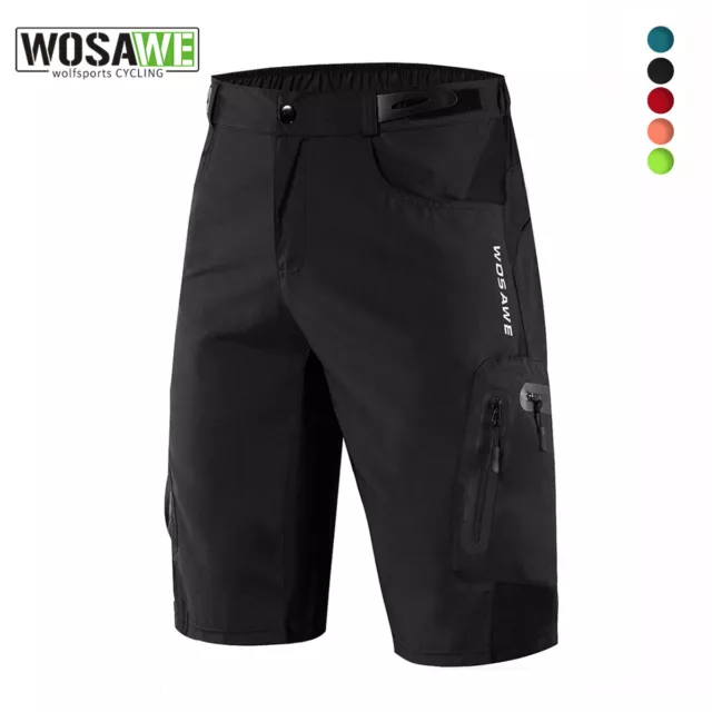 WOSAWE Pantalones Cortos de Ciclismo Hombre MTB bicicleta de montaña Holgado