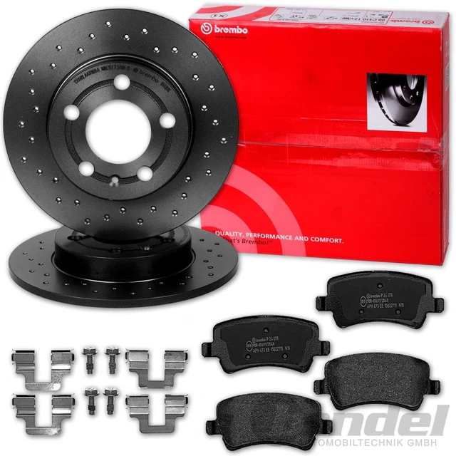DISCHI FRENO FORATI BREMBO + PASTIGLIE POSTERIORI adatti per FORD GALAXY + S-MAX