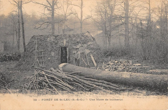 Cpa 95 Forest De Saint Leu / A Hut Of Loggers