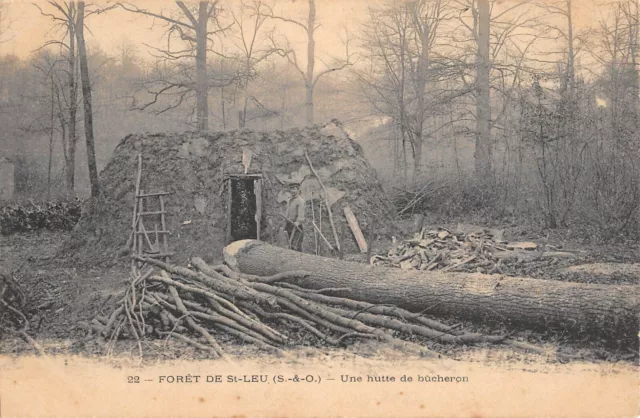 Cpa 95 Foret De Saint Leu / Une Hutte De Bucherons