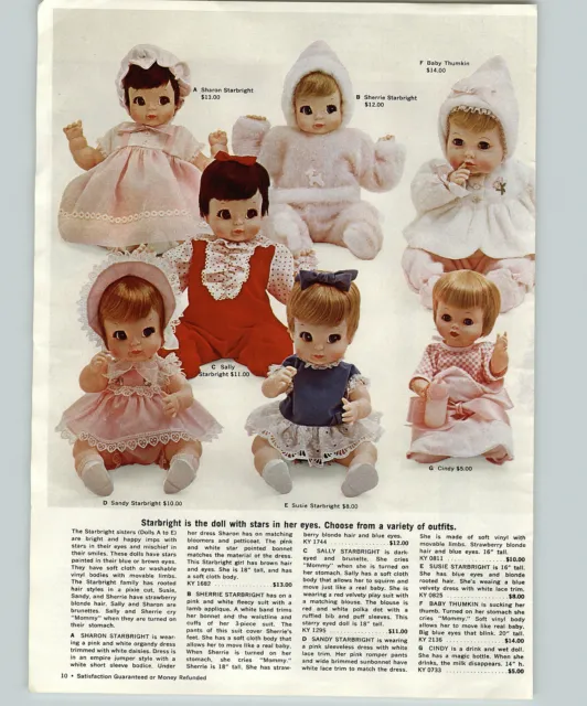 1966  Paper Ad 3 Pg Doll Starbright Baby Thumbkin Chipper Family Marge Marianne