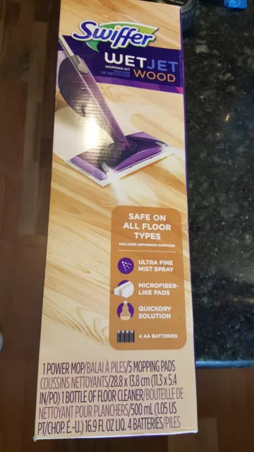 Swiffer WetJet Wood Floor Mopping and Cleaning Starter Kit, All Purpose... NEW