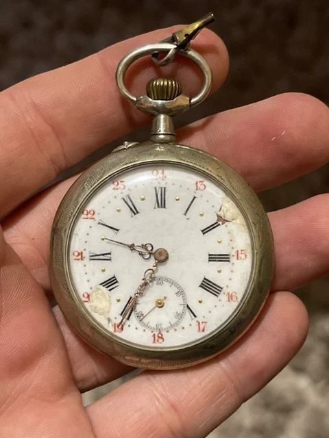 Montre à Gousset Ancienne Pour Homme - Modèle N°9 - à Remonter à Clé - Vintage